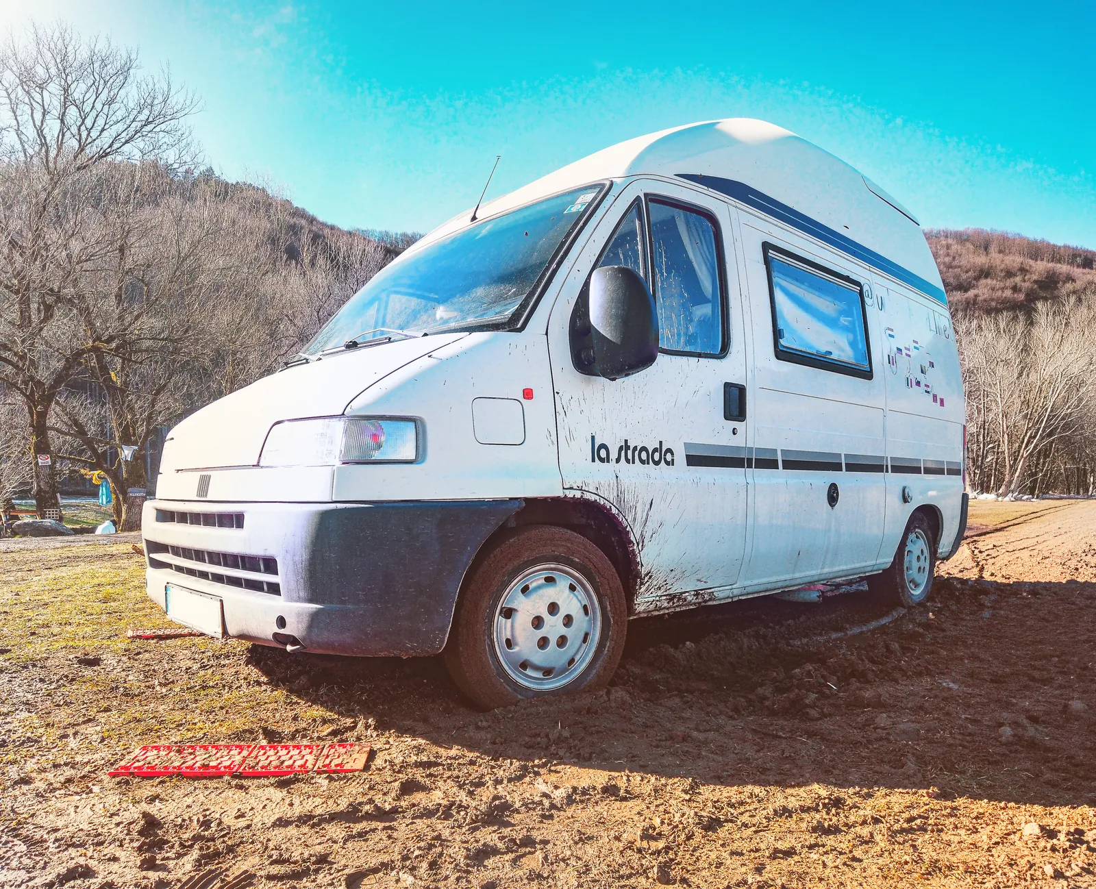 Arbeit am Rad des Vans